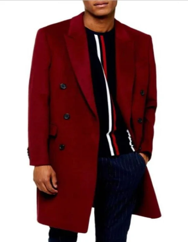 Mens Burgundy ~ Wine ~ Maroon Overcoats