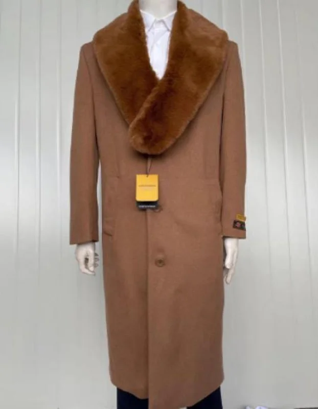 Mens Overcoat - Topcoat For Men - Winter Fabric - Mens Cashmere Blend Dark Brown Coat Full length - Cashmere Overcoat