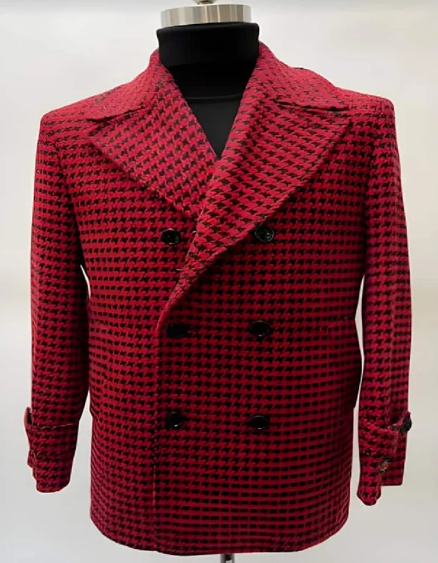 Mens Overcoat - Topcoat For Men - Winter Fabric - Mens Plaid Overcoat - Wool Peacoat - Plaid Topcoats