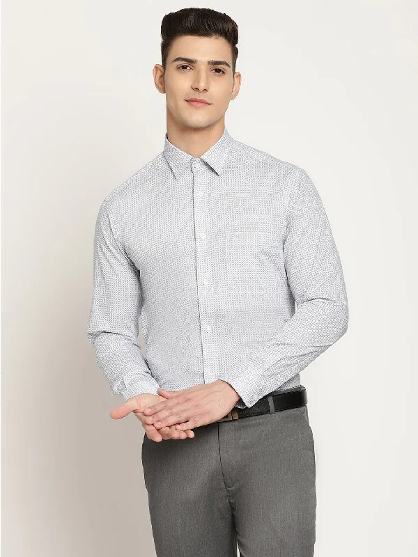 Men's TBC Formal Geometric Print Full Sleeve Shirt