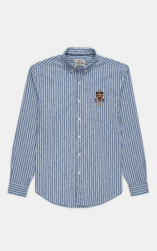 CASUAL SHIRT GREYISH BLUE STRIPES