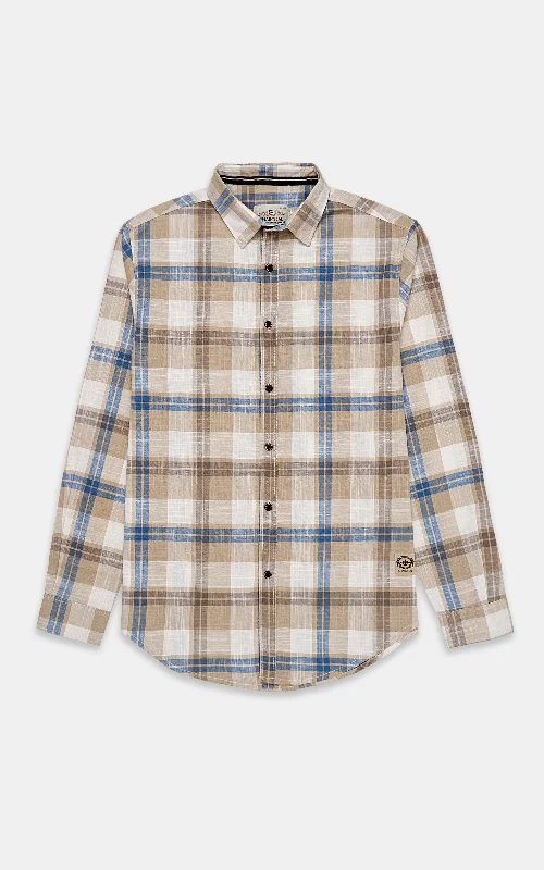 CASUAL SHIRT KHAKI CHECK