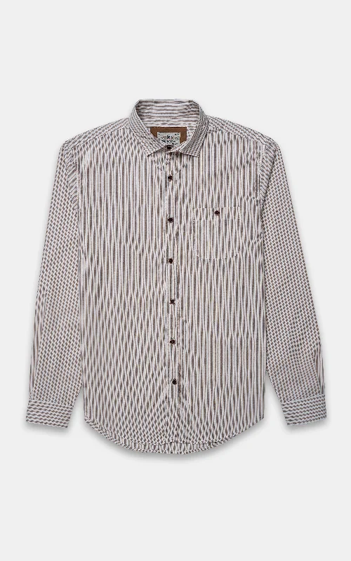 CASUAL SHIRT KHAKI STRIPER