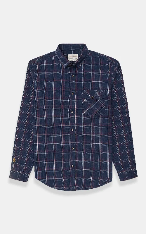 CASUAL SHIRT NAVY CHECK