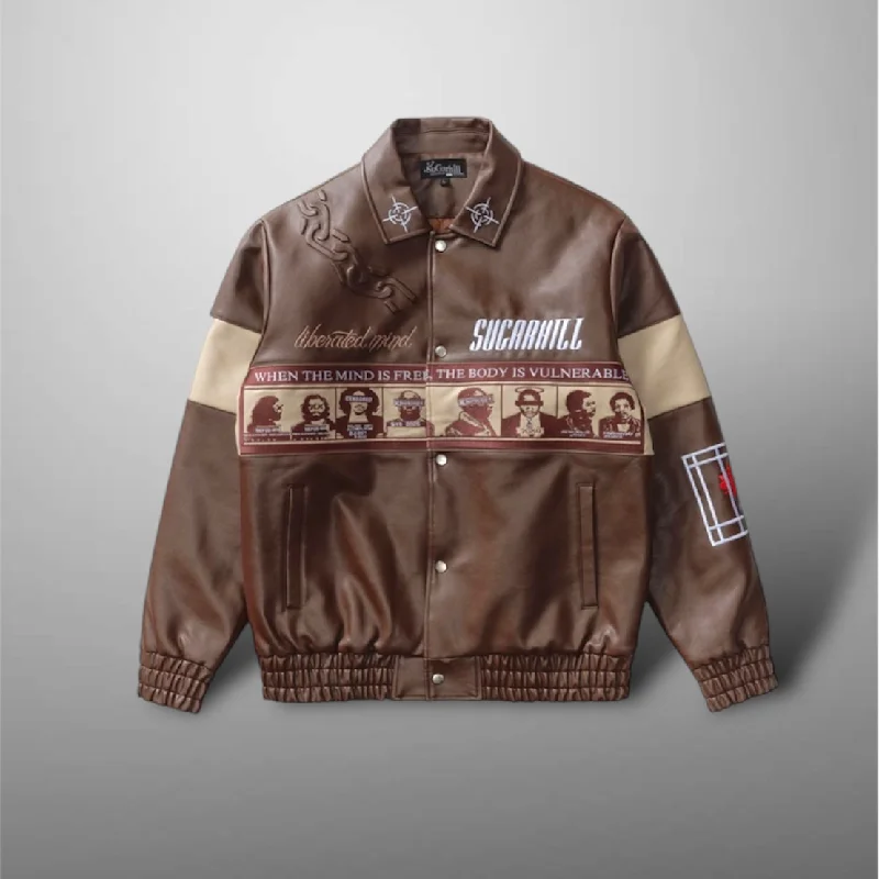 Sugarhill Liberation Leather Jacket Brown Tan