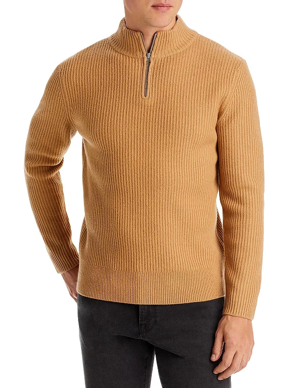 Alex Mens Virgin Wool Ribbed Pullover Sweater