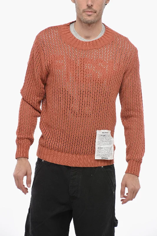 Ballantyne RAW DIAMOND Crewneck Openwork Sweater