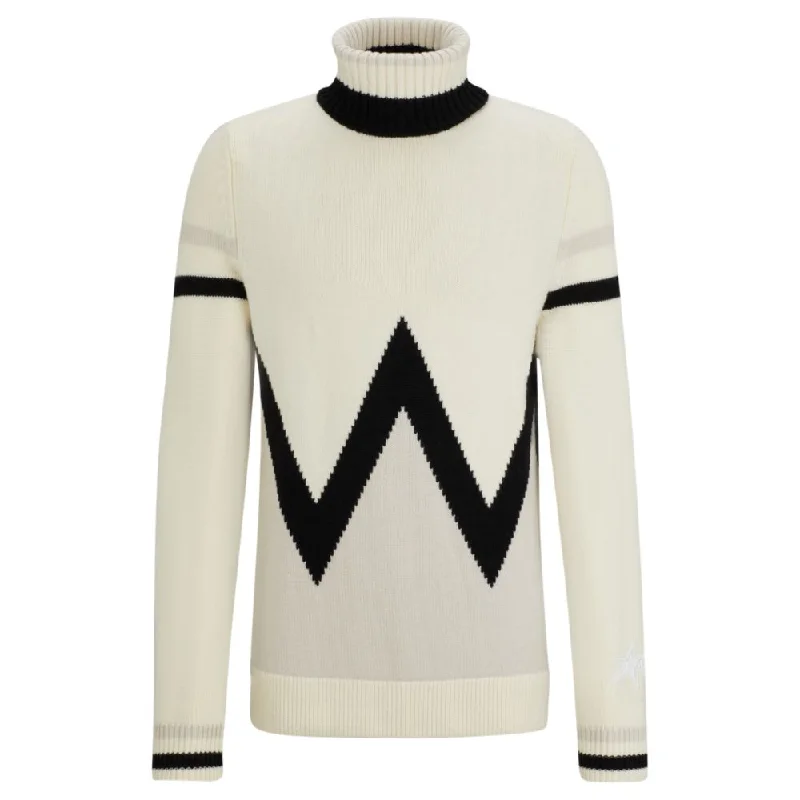 BOSS x Perfect Moment virgin-wool sweater with stripe intarsia