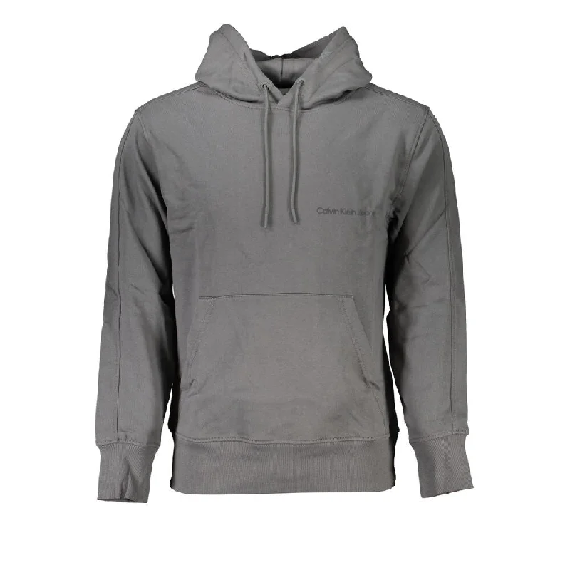 Calvin Klein Elegant Gray Hooded Men's Sweatshirt