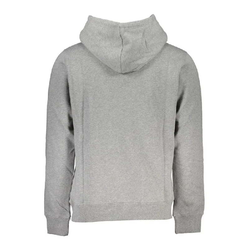 Calvin Klein Elegant Gray Long Sleeve Hooded Men's Sweatshirt