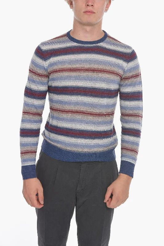 Corneliani Crew Neck Canton Linen Blend Sweater