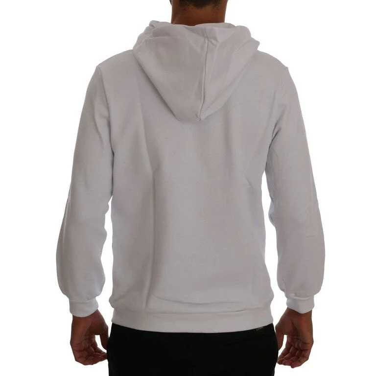 Daniele Alessandrini Elegant White Cotton Hooded Men's Sweater