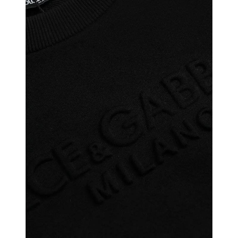 Dolce & Gabbana Black Cotton Long Sleeves Sweatshirt Men's Sweater