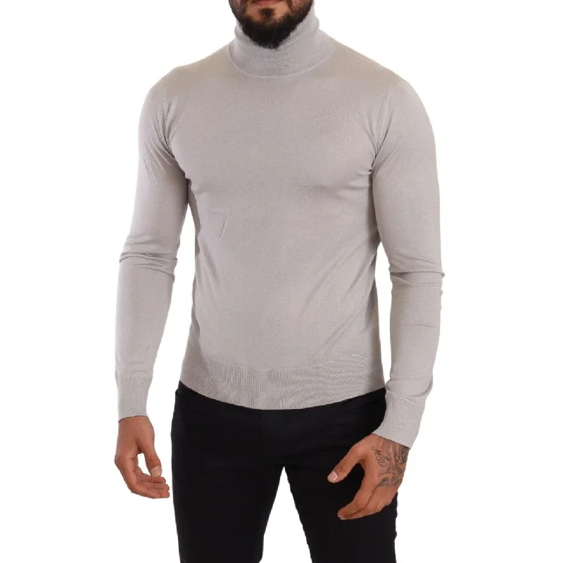 Dolce & Gabbana Elegant Cashmere-Silk Blend Men's Turtleneck