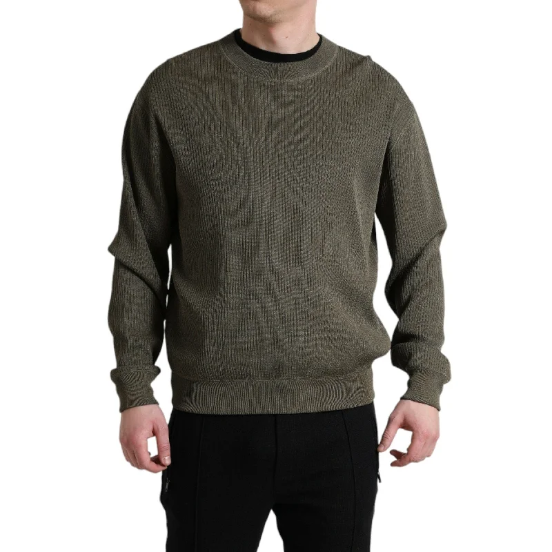 Dolce & Gabbana Elegant Green Crew Neck Men's Sweater