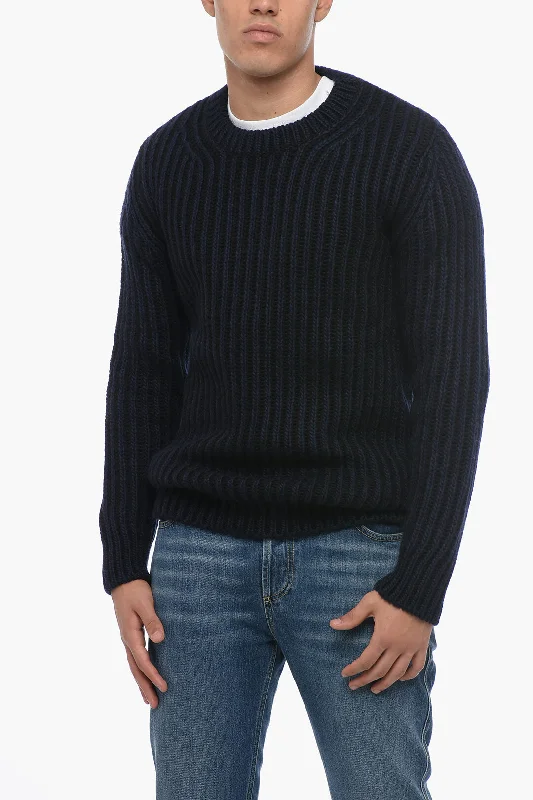 Dondup Two-Tone Wool Blend Crew-neck Sweater