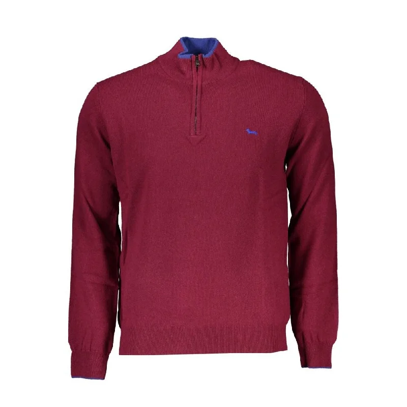 Harmont & Blaine Elegant Half-Zip Sweater with Embroidery Men's Detail