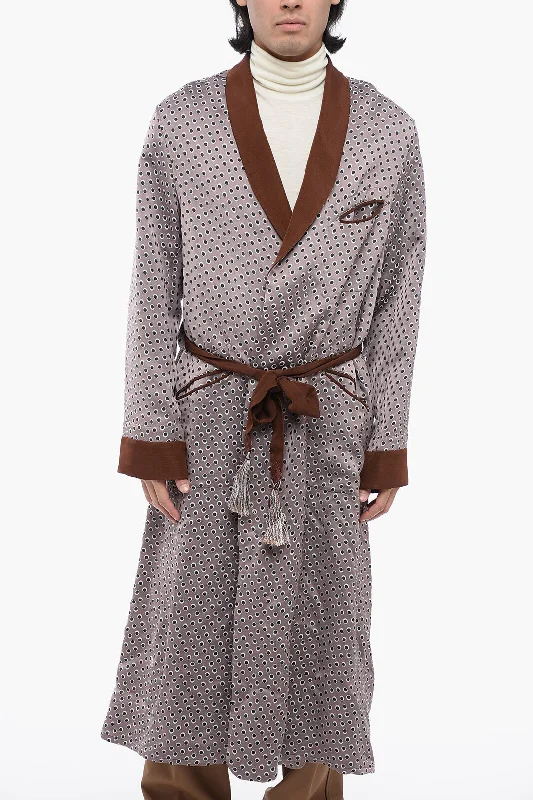 Maison Margiela Mm1 Polka Dot Long Cardigan With Belt