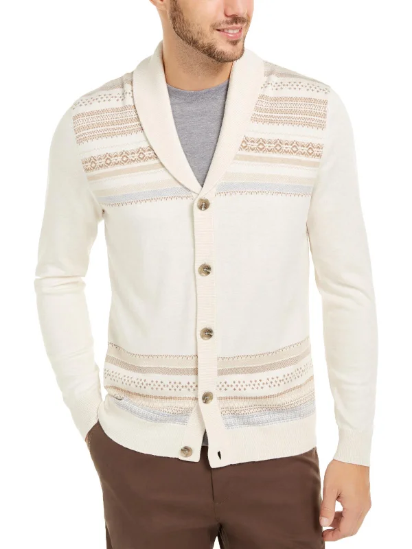 Mens Cashmere Blend Layering Cardigan Sweater