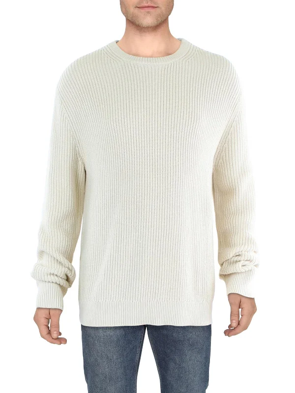 Mens Crewneck Long Sleeve Pullover Sweater