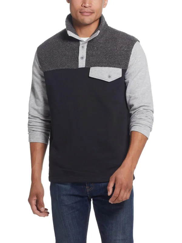 Mens Sherpa Long Sleeve Pullover Sweater