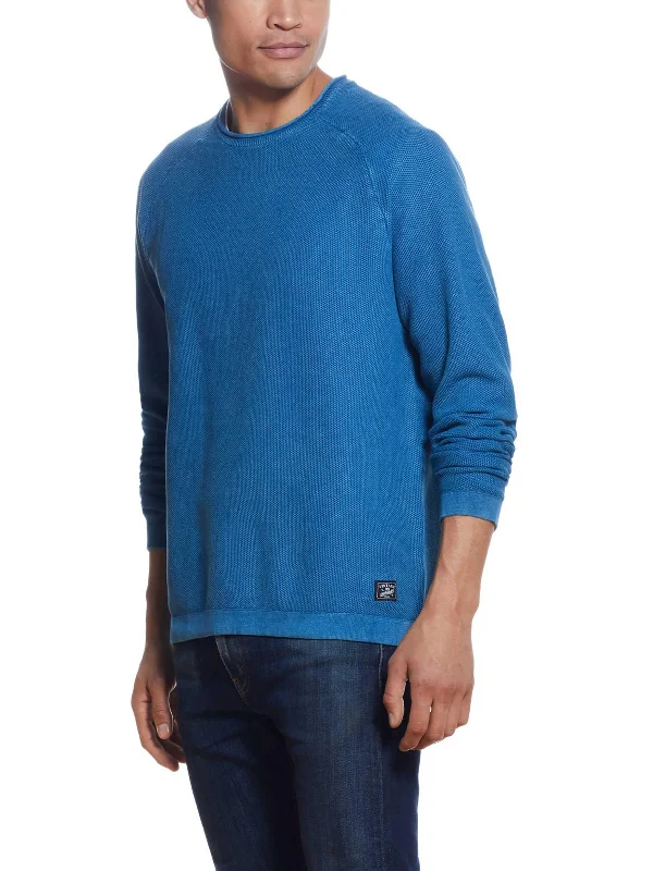 Mens Solid Knit Pullover Sweater