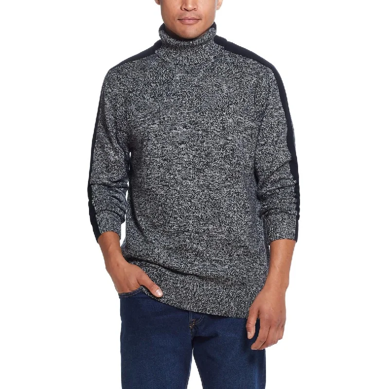 Mens Turtleneck Ribbed Knit Pullover Sweater