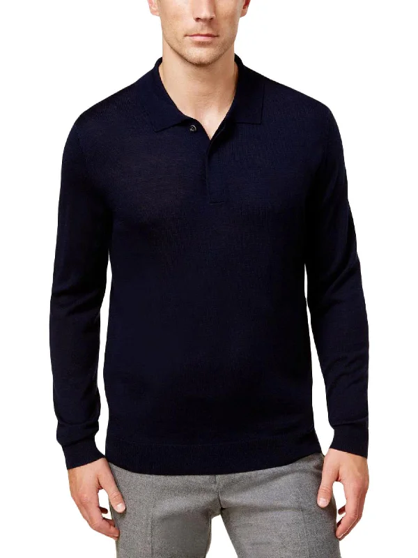 Mens Wool Blend Regular-Fit Pullover Sweater