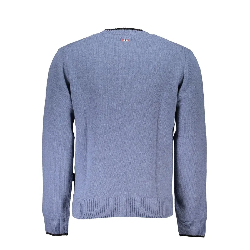 Napapijri Blue Fabric Men Men's Sweater