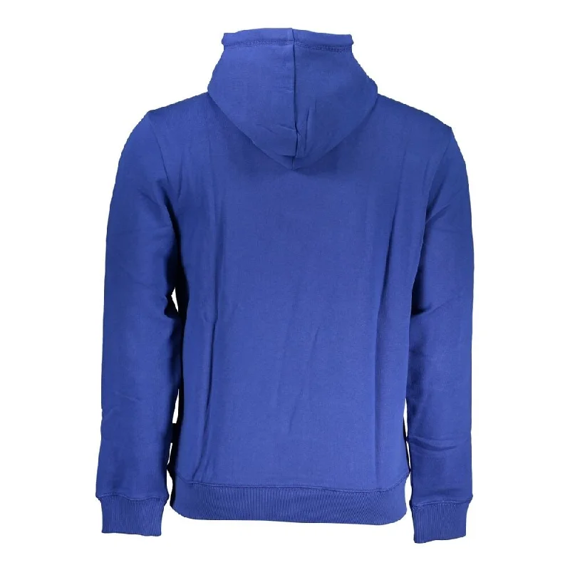 Napapijri Chic Blue Hooded Sweatshirt with Logo Men's Print