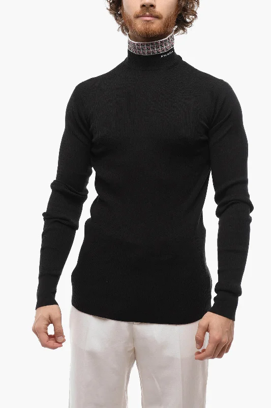 Prada Logoed Turtle-Neck Cotton Pullover