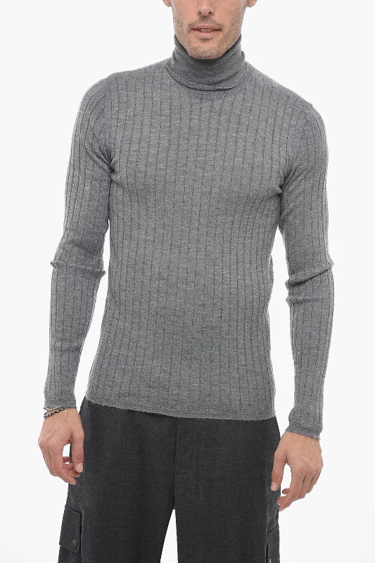 Prada Turtleneck Ribbed Pure Cashmere Sweater