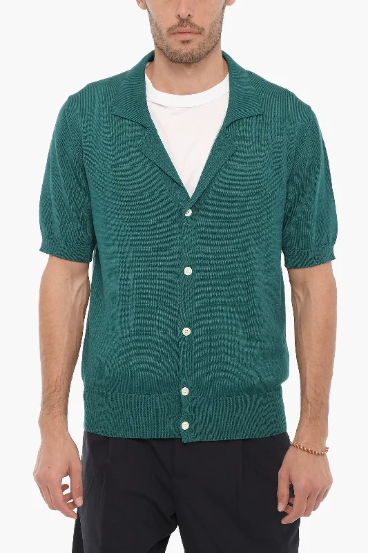 PT01 Solid Color Short Sleeve Cardigan