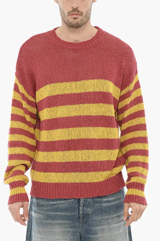 Roberto Collina Striped Cotton and Linen Crew-neck Sweater