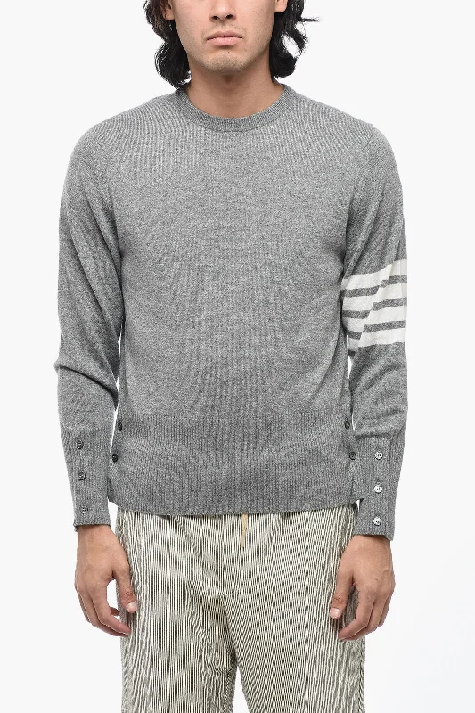 Thom Browne Cashmere Crewneck Sweater with Striped Detail