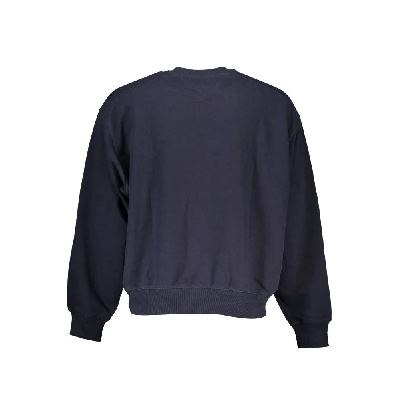 Tommy Hilfiger Chic Blue Crew Neck Sweater with Logo Men's Detail