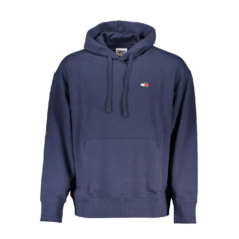 Tommy Hilfiger Chic Blue Hooded Sweatshirt with Logo Men's Detail