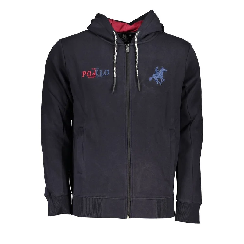 U.S. Grand Polo Chic Blue Hooded Fleece Men's Sweatshirt