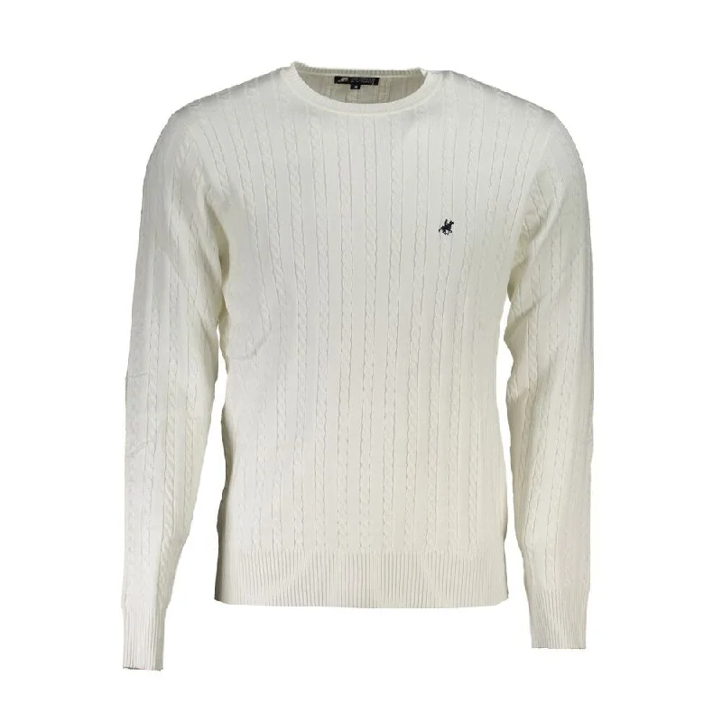 U.S. Grand Polo Elegant Crew Neck Sweater with Contrast Men's Details