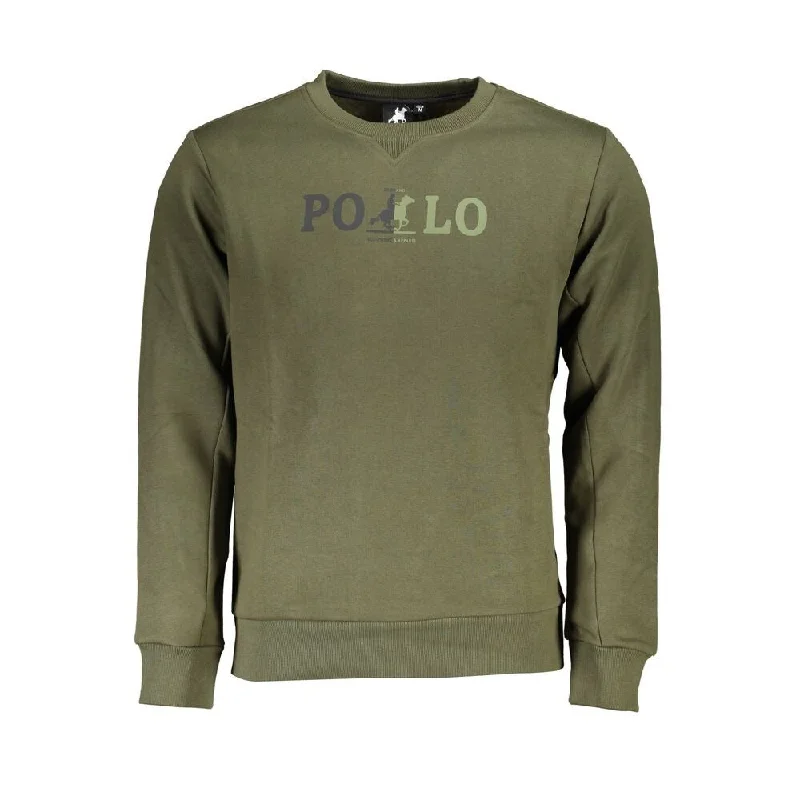 U.S. Grand Polo Elegant Green Crew Neck Men's Sweatshirt