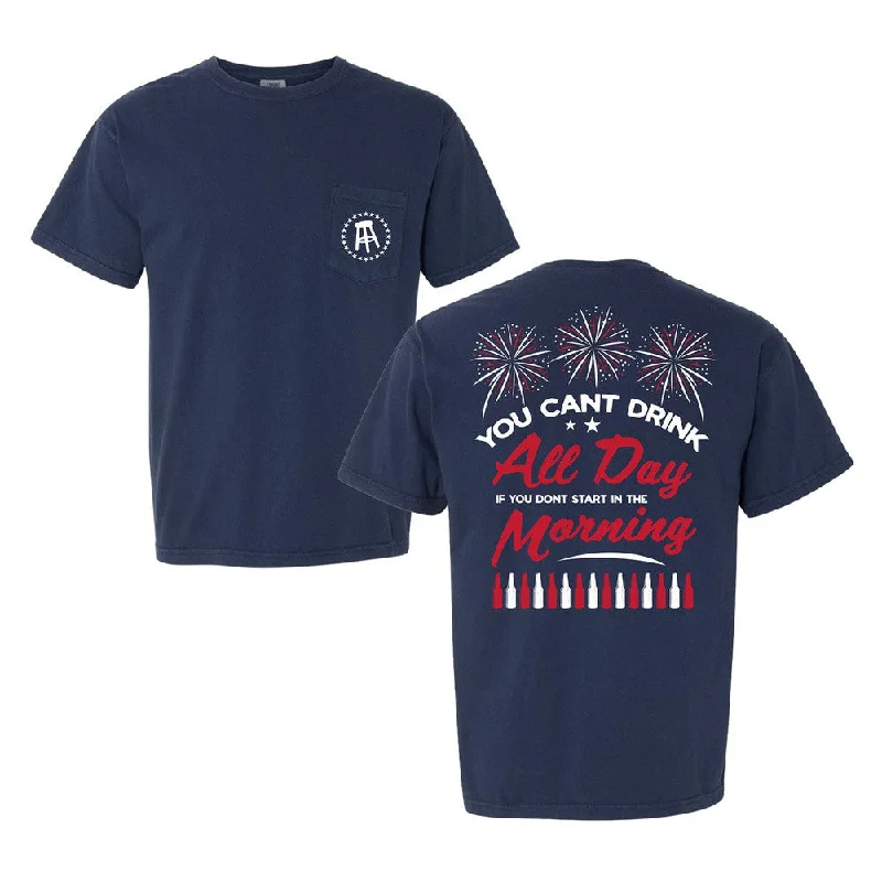 Can't Drink All Day USA Pocket Tee