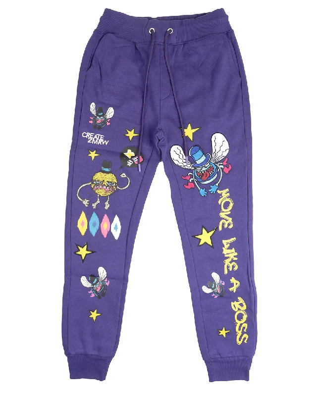 CREATE 2MRW GRAPHIC JOGGER PANTS PURPLE - CF1439