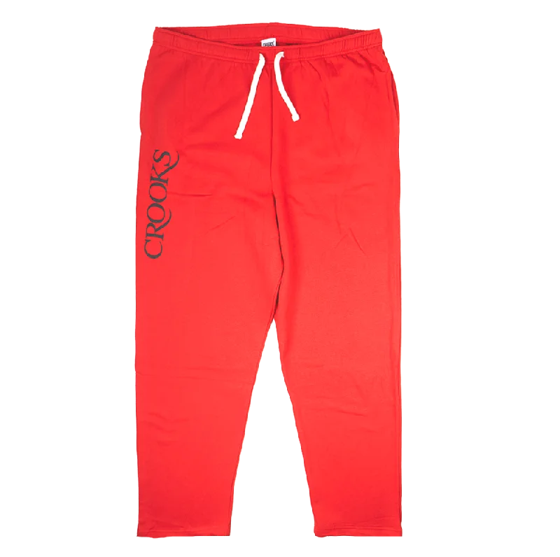 CROOKS & CASTLES FLEECE JOGGER PANTS RED - C090524