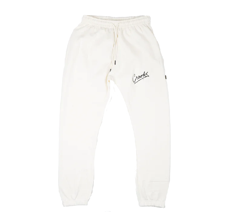 CROOKS & CASTLES LOGO SWEATPANT JOGGERS NATURAL - 2AD6003