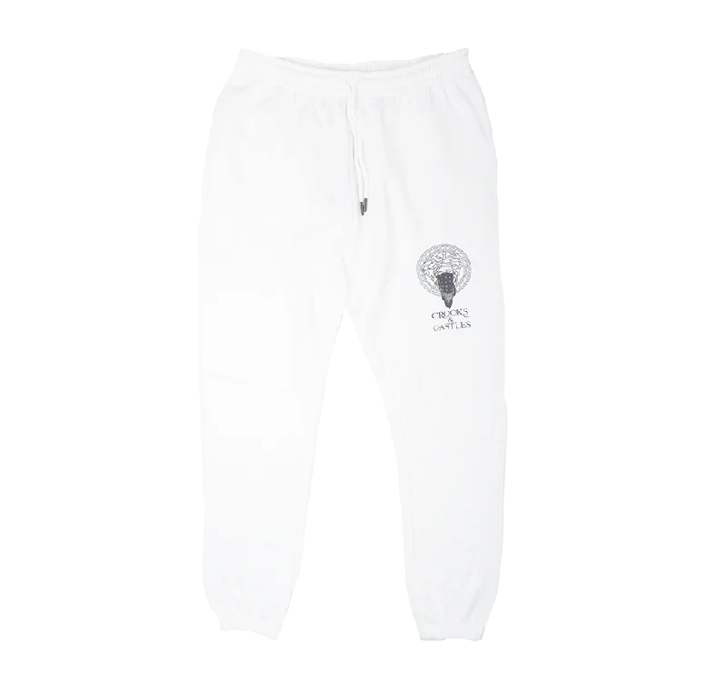 CROOKS & CASTLES LOGO SWEATPANT JOGGERS WHITE - QS2100642