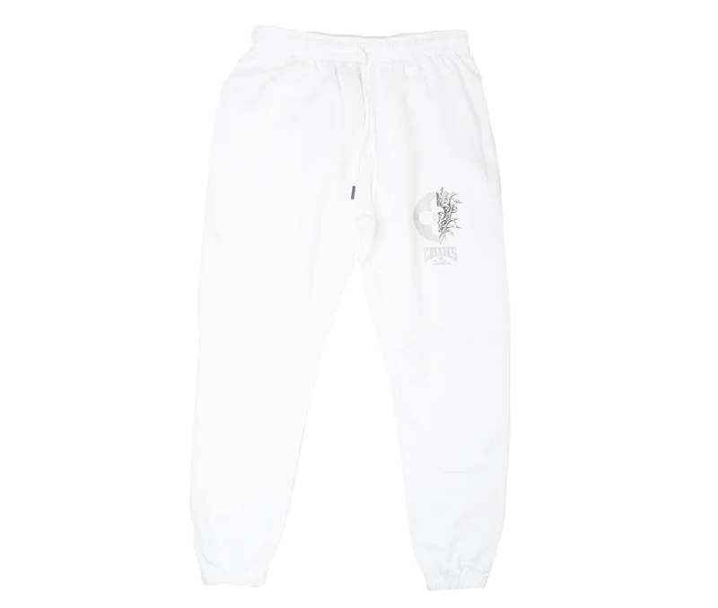 CROOKS & CASTLES LOGO SWEATPANT JOGGERS WHITE - QSL210619