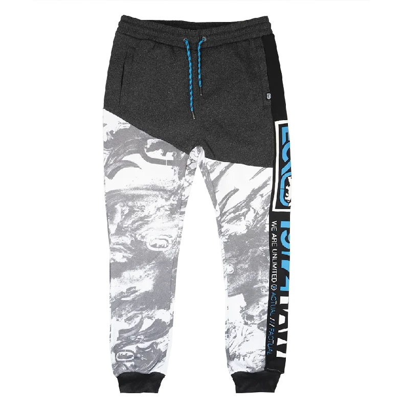 ECKO UNLTD FLEECE JOGGER PANTS CHARCOAL HTR/WHT - EO12G740