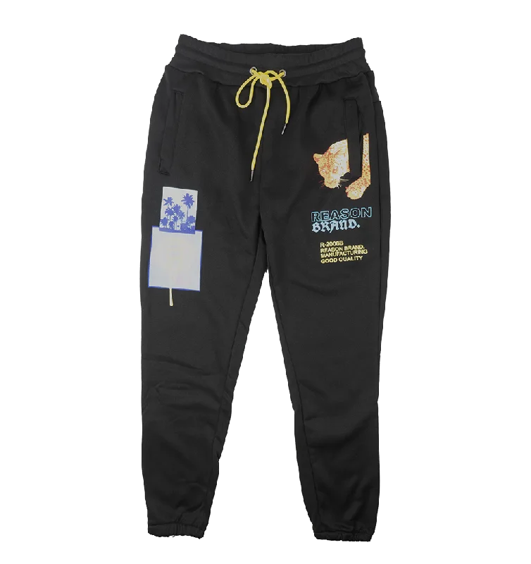 REASON FLEECE JOGGER PANTS BLACK - RO-5E