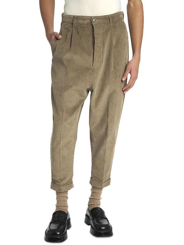 Carrot Mens Corduroy High Rise Trouser Pants