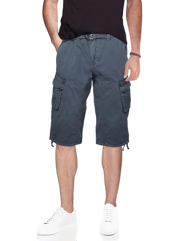 Mens Cargo Belted Capri Pants